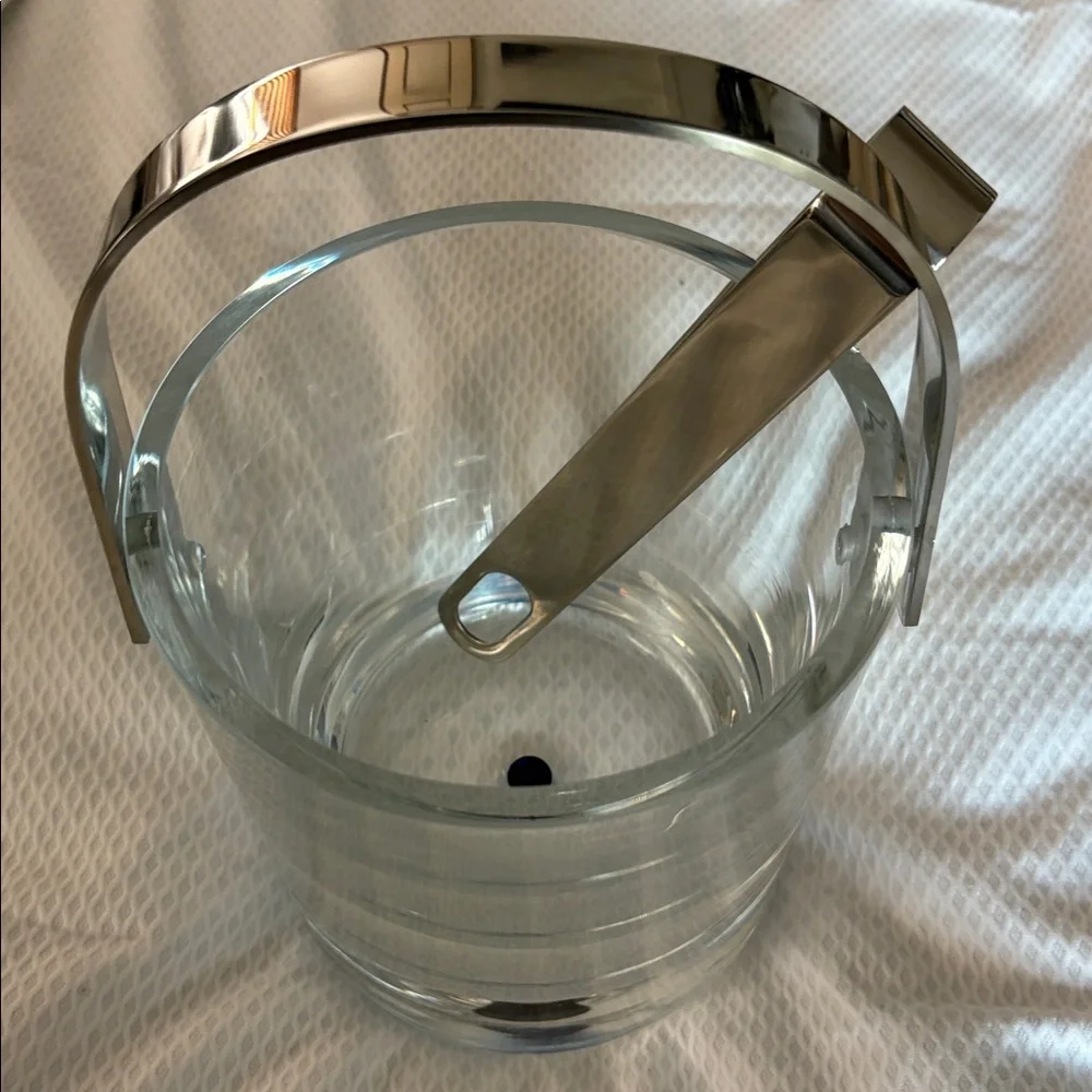 Orrefors Intermezzo Blue Ice Bucket with original tongs